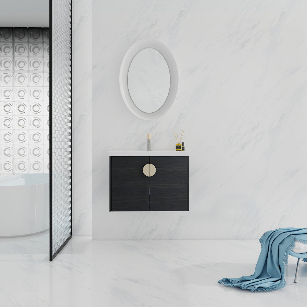 24 Inch Soft Close Doors Bathroom Vanity With Sink, For Small Bathroom,(KD-Packing)