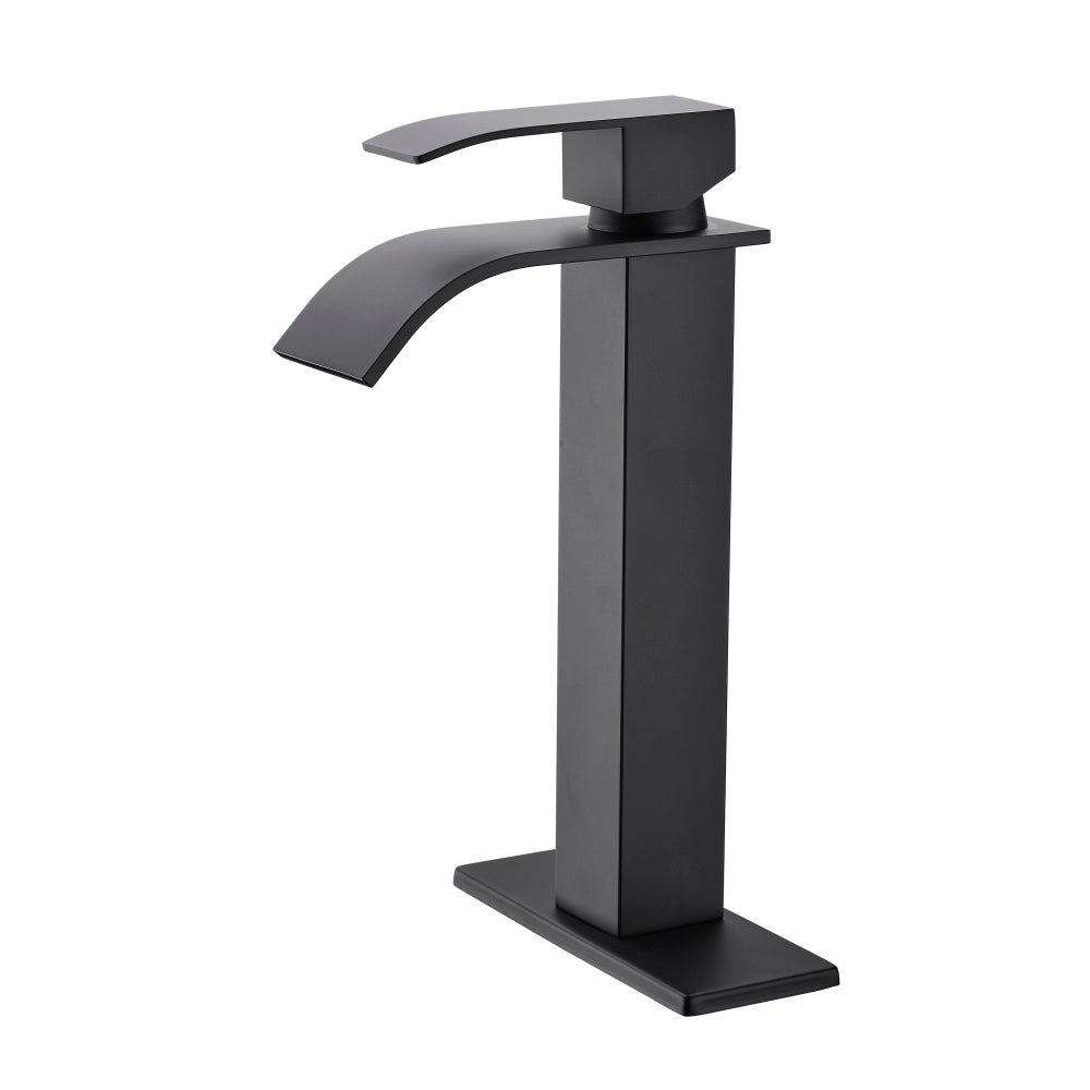 Waterfall Spout Bathroom Faucet,Single Handle Bathroom Vanity Sink Faucet