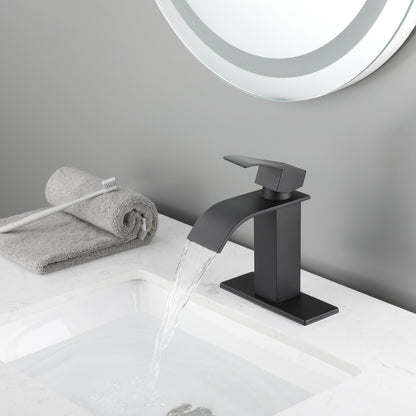 Waterfall Spout Bathroom Faucet,Single Handle Bathroom Vanity Sink Faucet