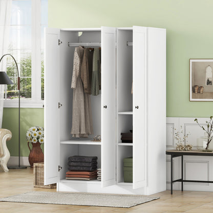 4-Door Wardrobe with 1 Drawer, Gray