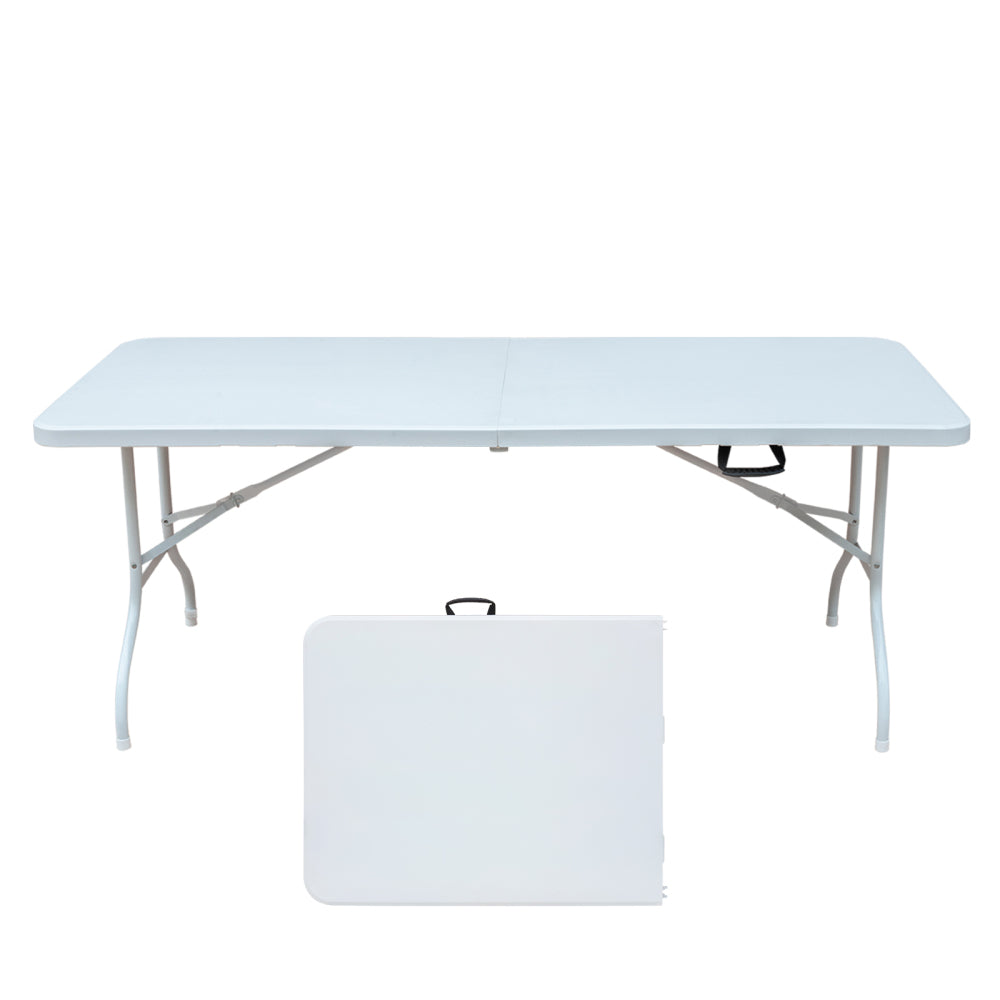 4ft Portable Folding Table Indoor&Outdoor Maximum Weight 135KG Foldable Table for Camping White