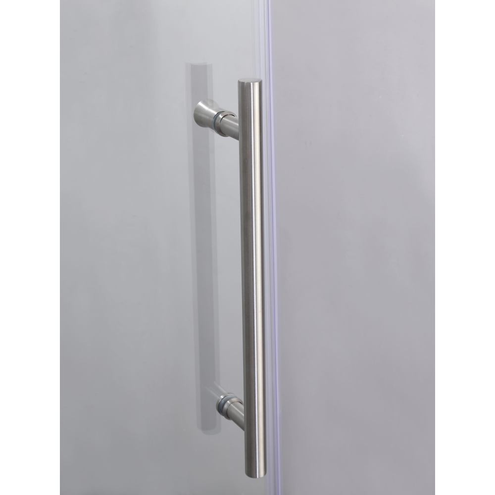 Frameless Shower Doors 60" Width x 76"Height with 3/8"(10mm) Clear Tempered Glass, Brushed Nicel Finish