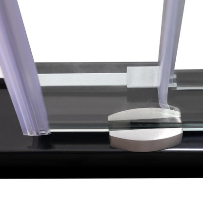 56-60" x76" H Frameless Sliding Bathtub Door, Tub Shower Door, 3/8"(10mm) Clear Tempered Glass, Brushed Nickel Finish, Big Rollers, Square Rail, Self-cleaning coating on both sides