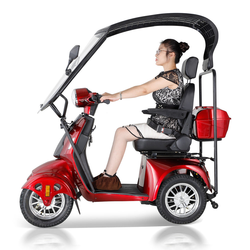 Fastest Mobility Scooter With Four Wheels For Adults & Seniors, Red