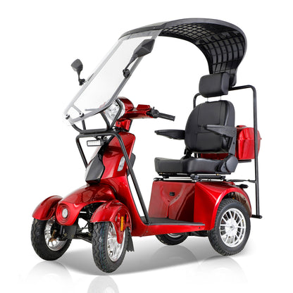 Fastest Mobility Scooter With Four Wheels For Adults & Seniors, Red