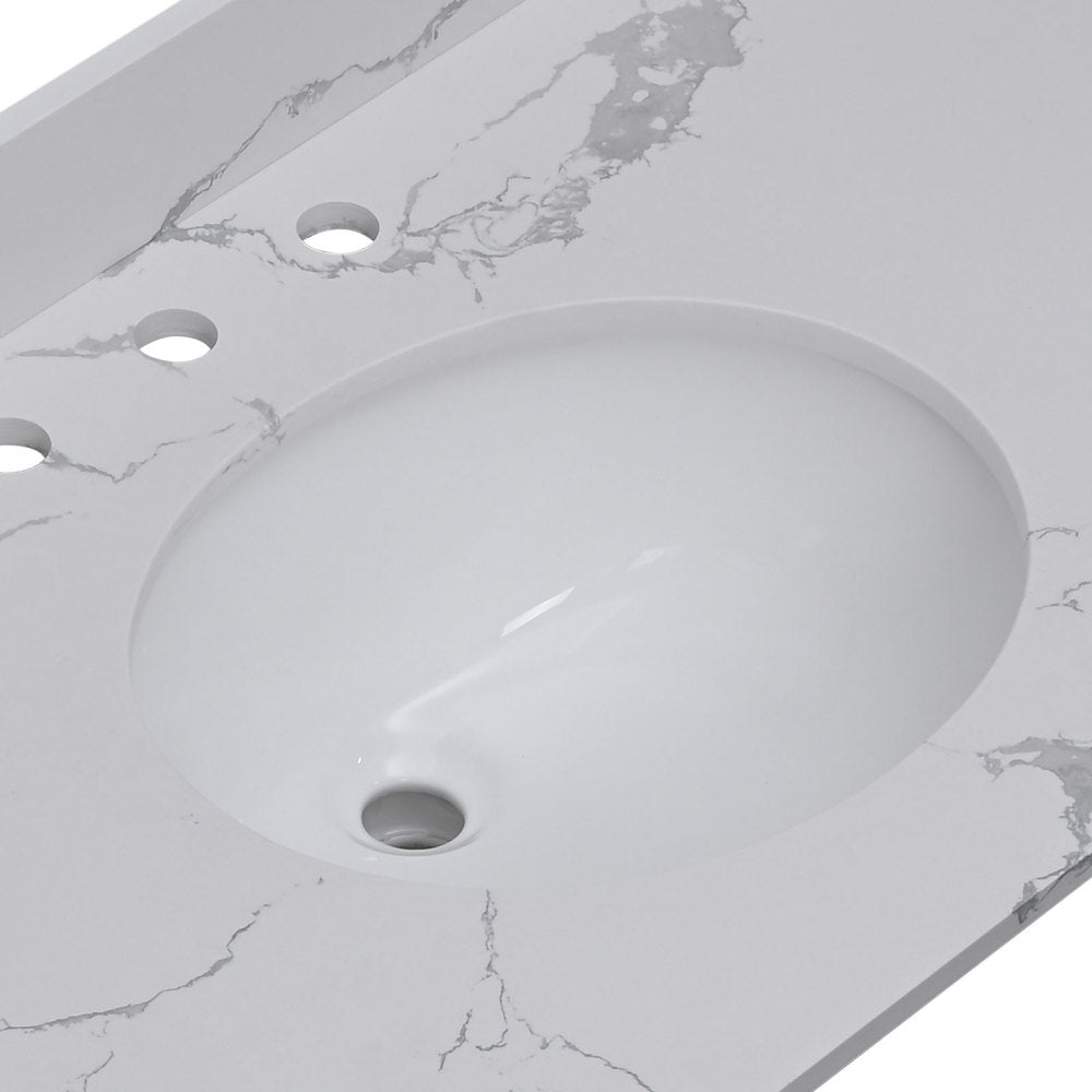 19"x16" Oval Shape Undermount Bathroom Sink Modern Pure White Porcelain Ceramic Lavatory Vanity Sink Basin with Overflow