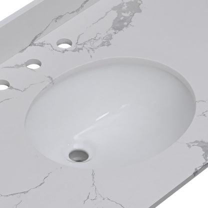 19"x16" Oval Shape Undermount Bathroom Sink Modern Pure White Porcelain Ceramic Lavatory Vanity Sink Basin with Overflow
