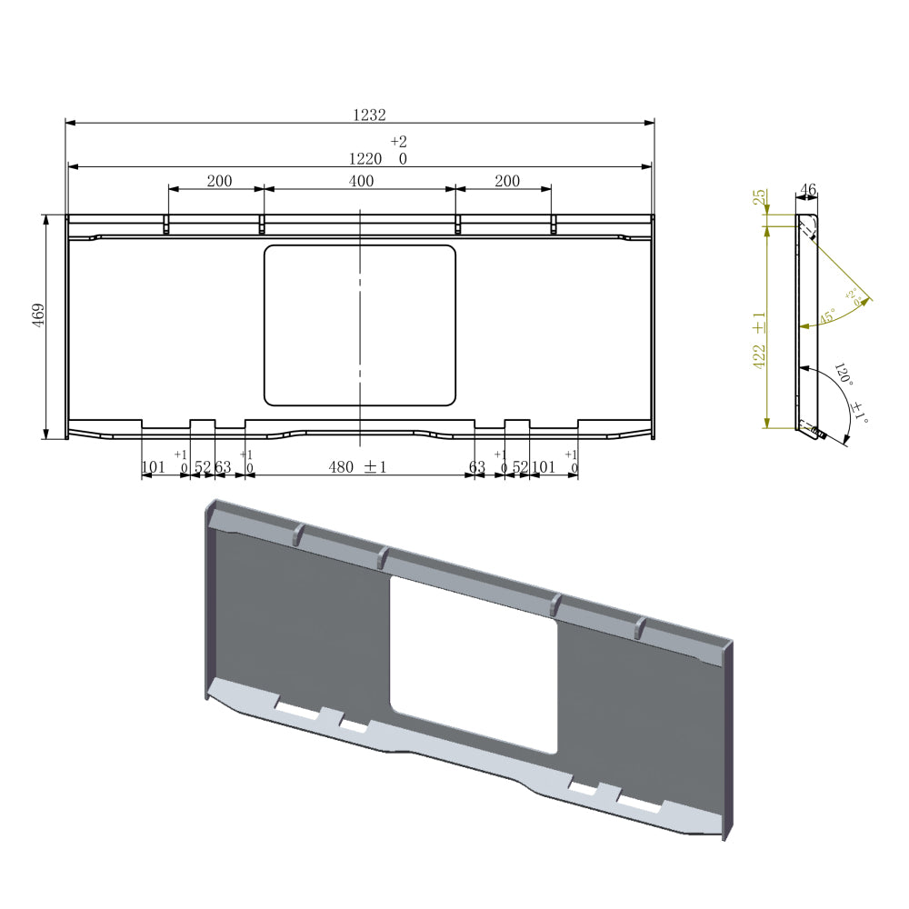 48'' HD Pallet Forks Hay Spear Skid Steer Quick Tach