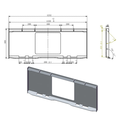 48'' HD Pallet Forks Hay Spear Skid Steer Quick Tach