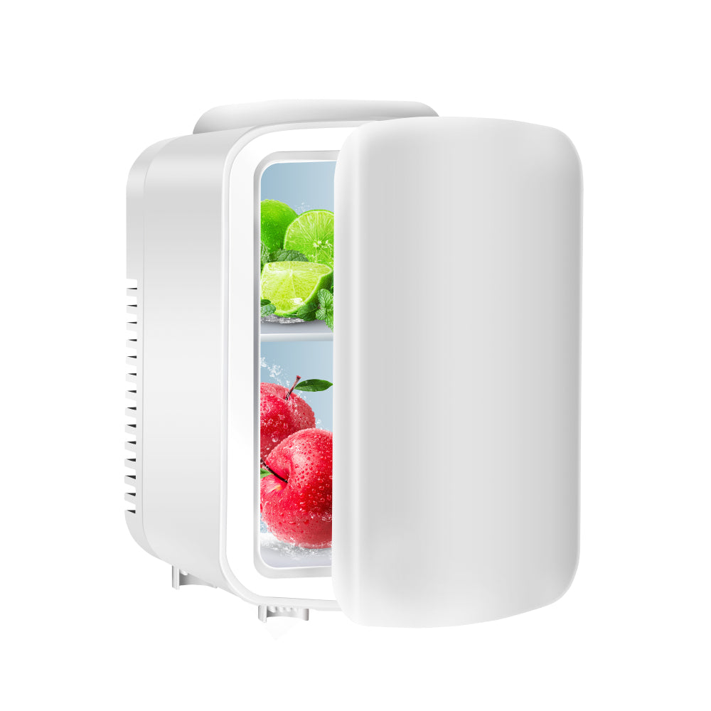 Mini Fridge, 4L/6 Can Portable Cooler & Warmer Freon-Free Small Refrigerator Provide Compact Storage for Skincare, Beverage, Food, Cosmetics, Red