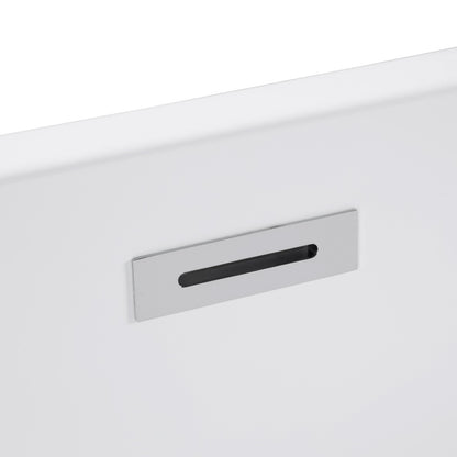 59" Acrylic Freestanding Bathtub, Unique Pleated Design, Glossy black, Chrome Overflow and Pop-Up Drain, , cUPC Certified