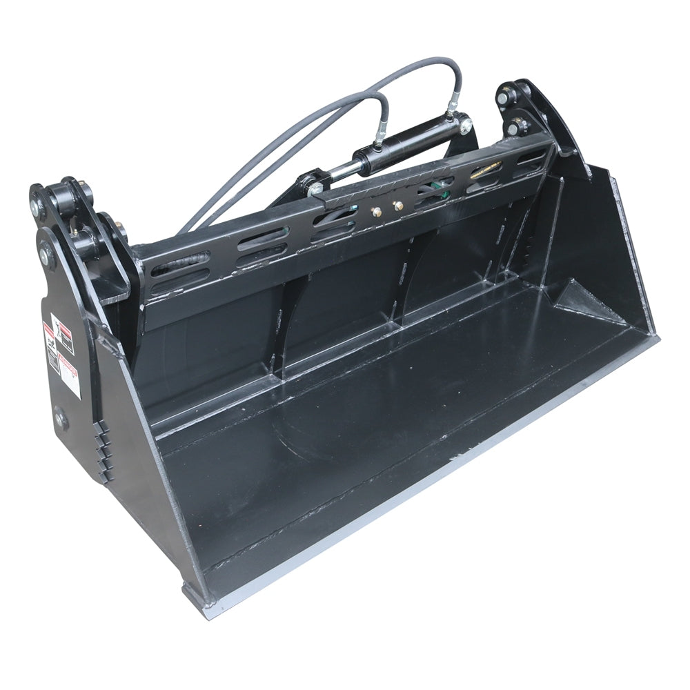 Tilting Skid Steer Attachments 72" 4IN1 Combo Bucket with Cutting Edge Quick Attach, Universal Mount