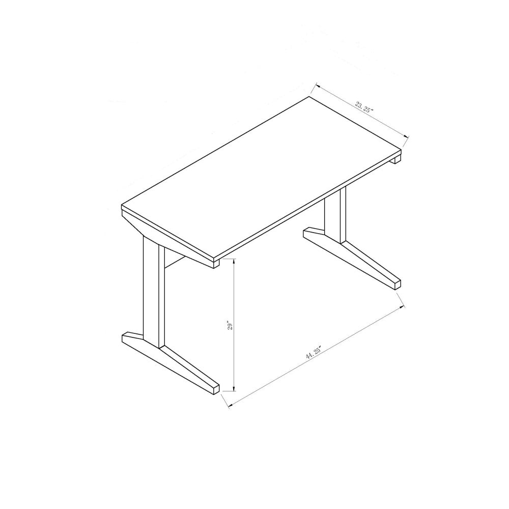 Home office desk with modesty panel and detached file cabinet on locking wheels with two drawers file drawer cubby shelf metal bar handle Red Cocoa color