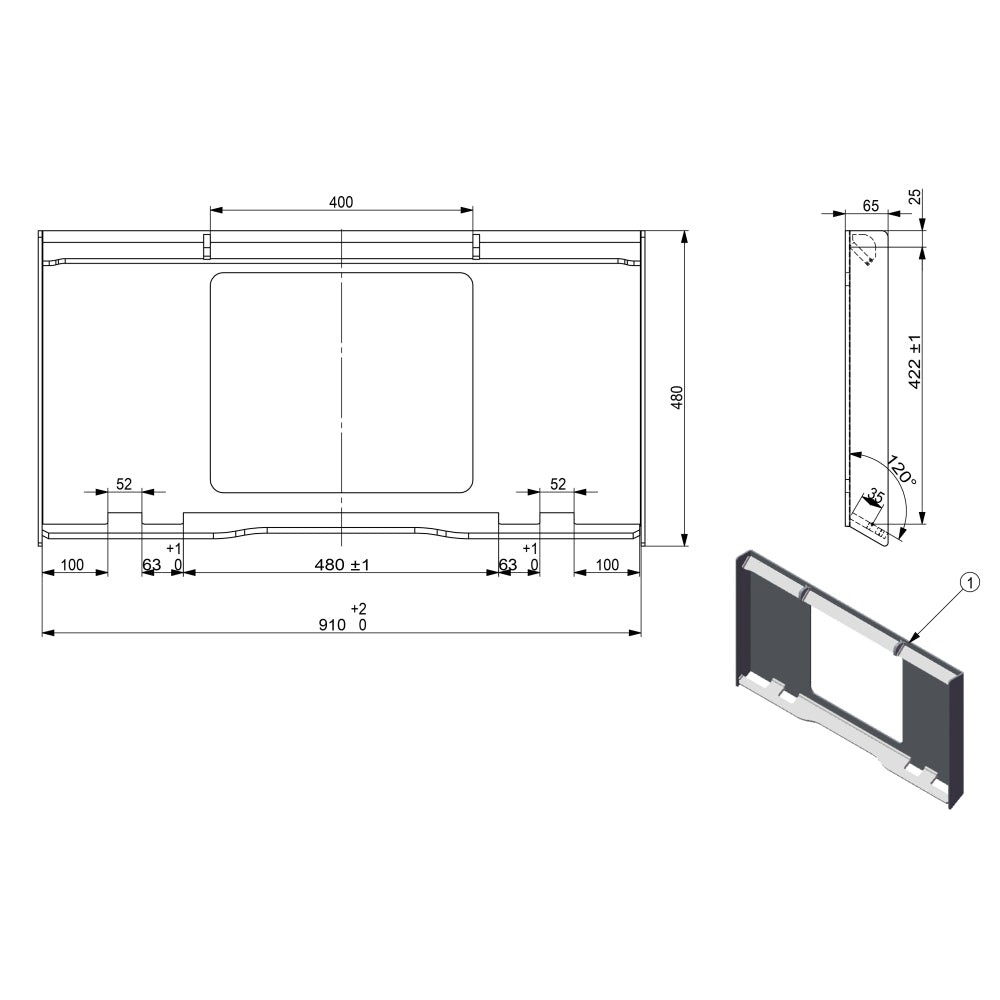 44" Small Skid Steer 4 in 1 Combo Multi Purpose Bucket Attachment Quick Tach