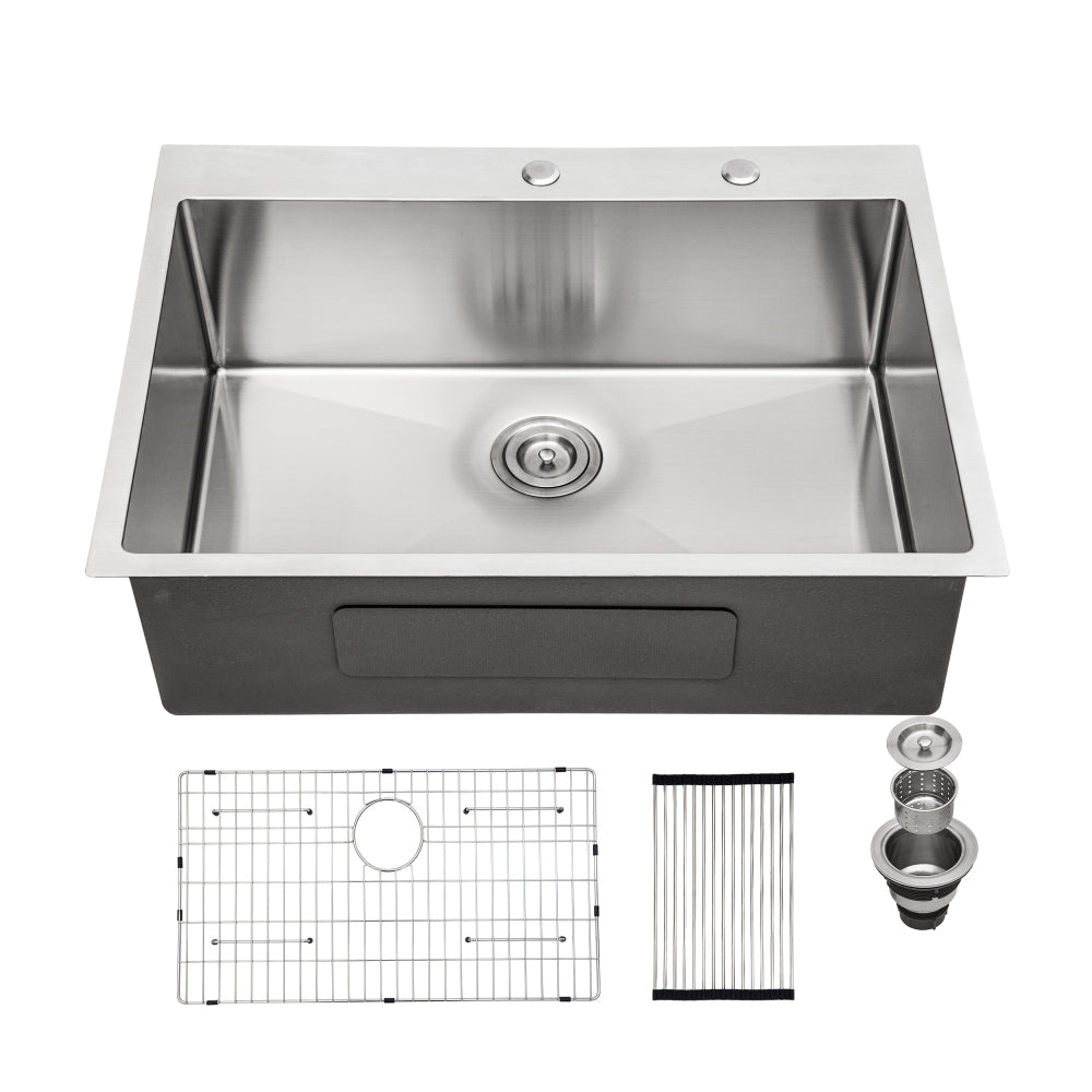 33x22 inch Kitchen Sink Drop In 16 Gauge Stainless Steel 33" Single Bowl Topmount Kitchen Sink Basin