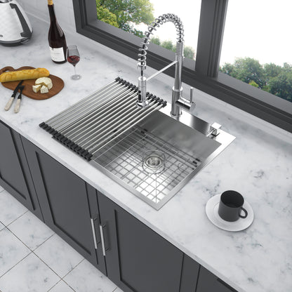 25x22x9 inch Kitchen Sink Drop In 18 Gauge Stainless Steel 25" Single Bowl Topmount Kitchen Sink Basin