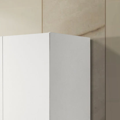 Michael 29.5" White Double Door Wardrobe Cabinet Armoire with Shelf and Hanging Rod