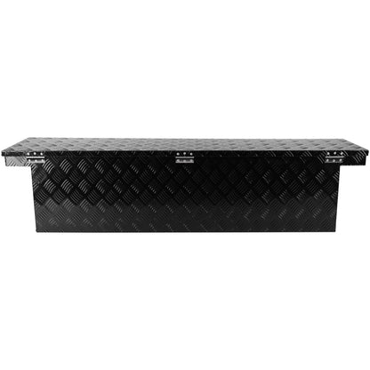 60.2"(L) x 12.2"(W) x 14.4"(H) Pickup Truck Bed Tool Box Trailer Tool Box for Bed of Truck,Aluminum Stripes Toolbox for Truck RV Tralier,Chrome Latch,Black Surface