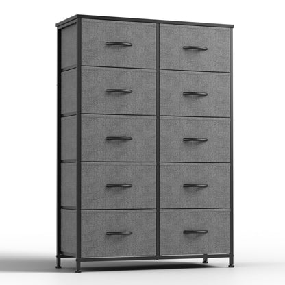 Drawers Dresser Chest of Drawers,Metal Frame and Wood Top,4bc,Gray