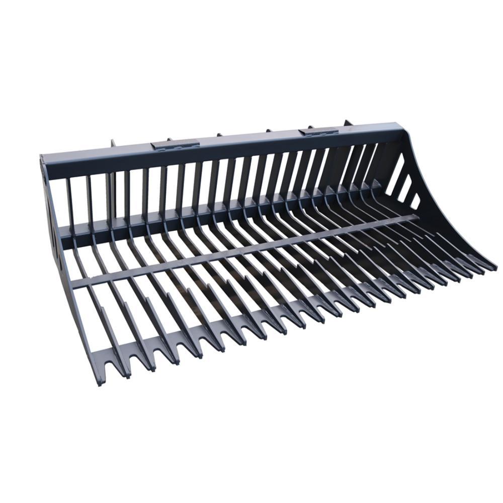 Skid Steer Attachments Skeleton Rock Bucket with Reinforced Front Cutting Edge and High Grade Flat Bar
