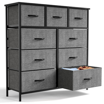 Drawers Dresser Chest of Drawers,Metal Frame and Wood Top,2bc,Gray