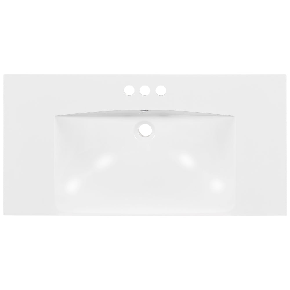 [Sink Only]24x18 inch rectangular single hole bathroom ceramic sink, vanity top sink only, white (faucet and cabinet not included)