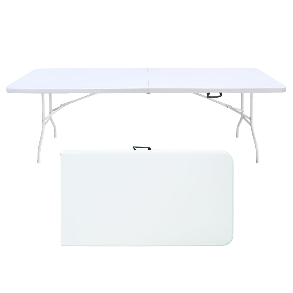4ft Portable Folding Table Indoor&Outdoor Maximum Weight 135KG Foldable Table for Camping White