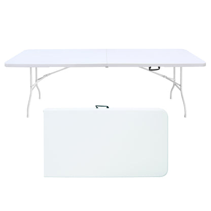 4ft Portable Folding Table Indoor&Outdoor Maximum Weight 135KG Foldable Table for Camping White