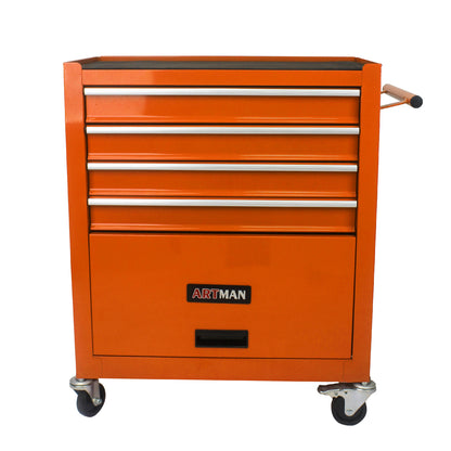 4 DRAWERS MULTIFUNCTIONAL TOOL CART WITH WHEELS-BLUE
