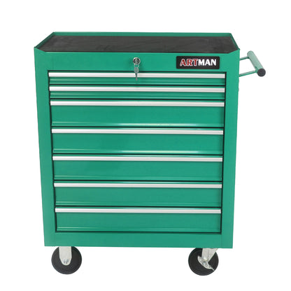 7 DRAWERS MULTIFUNCTIONAL TOOL CART WITH WHEELS-SILVER