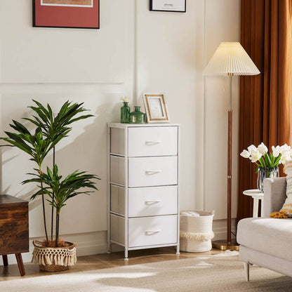 Drawers Dresser Chest of Drawers,Metal Frame and Wood Top,2bc,White