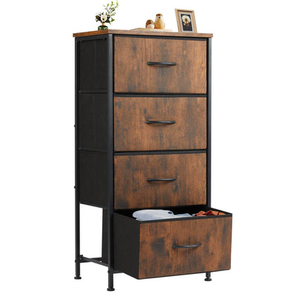 Drawers Dresser Chest of Drawers,Metal Frame and Wood Top,2bc,Brown