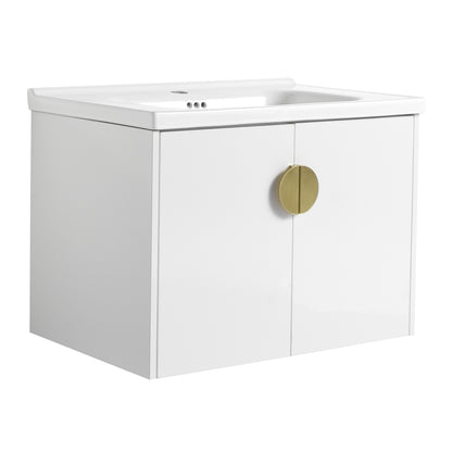 24 Inch Soft Close Doors Bathroom Vanity With Sink, For Small Bathroom,(KD-Packing)