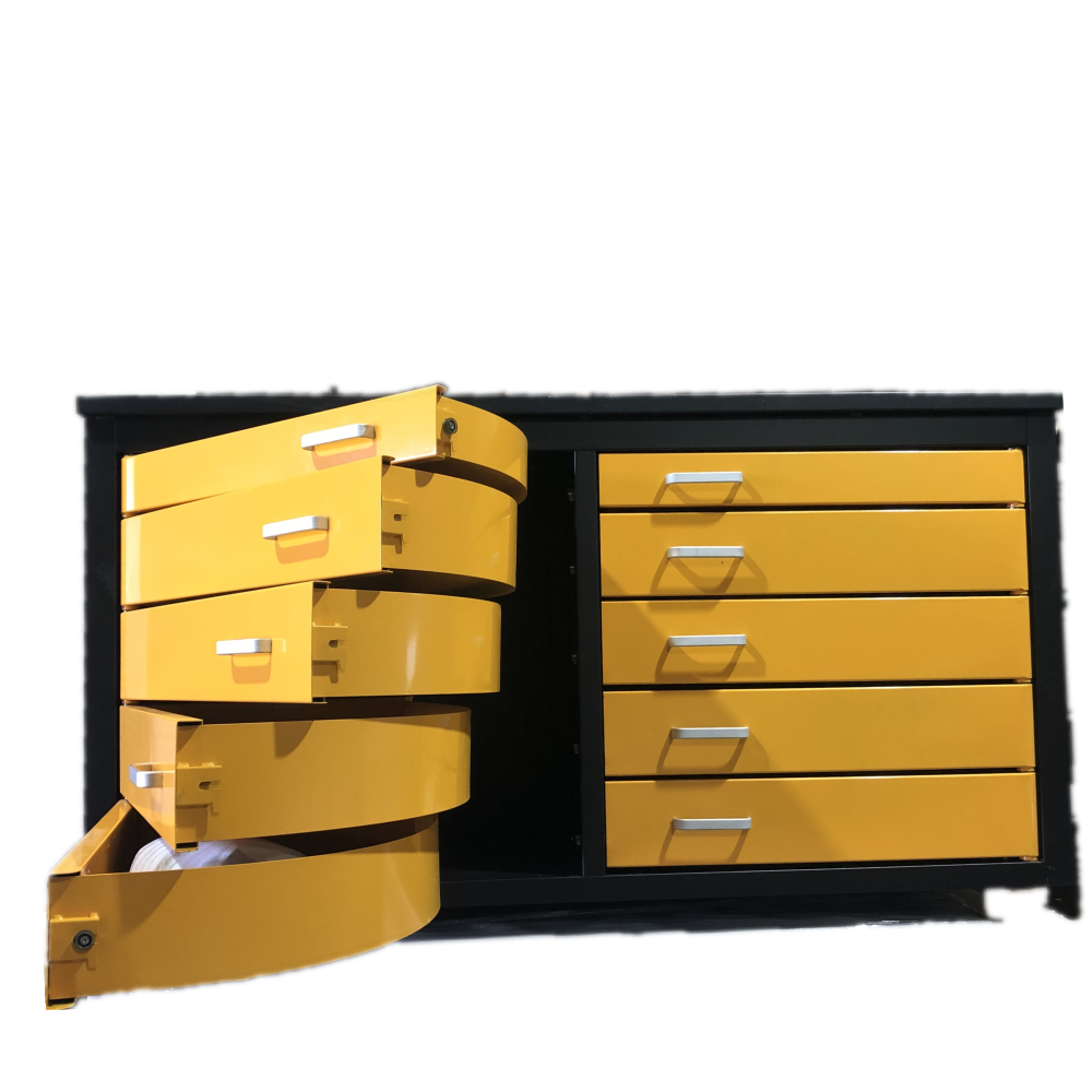 6ft Storage Cabinet with Workbench (10 Drawers)