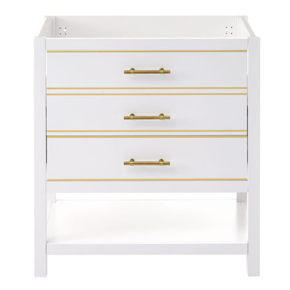 [Viedo]Modern 30inch Navy Blue/White Bathroom Vanity Cabinet Combo with Open
Storge, Two Drawers