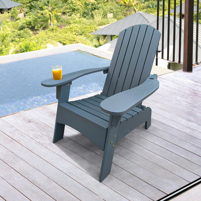 populus wood sling chair blue Stripe Broad blue Stripe (color: Dark blue) folding chaise lounge chair