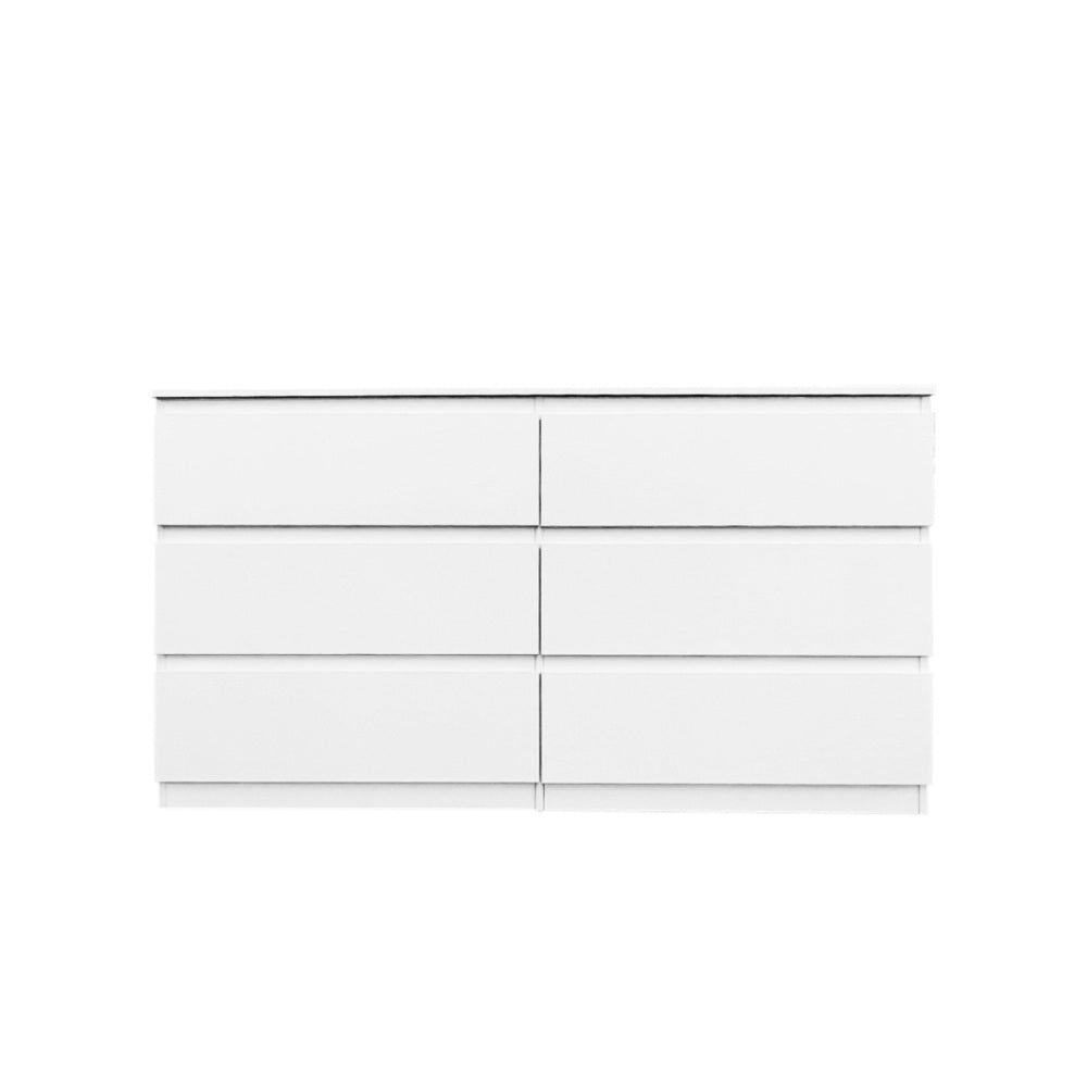 6 Drawer  Double Dresser for Bedroom Living Room Hallway,white