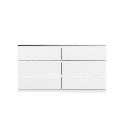 6 Drawer  Double Dresser for Bedroom Living Room Hallway,white