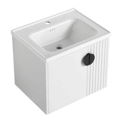 28 Inch Bathroom Vanity with Ceramic Sink, For Small Bathroom, Bathroom Vanity with Soft Close Door