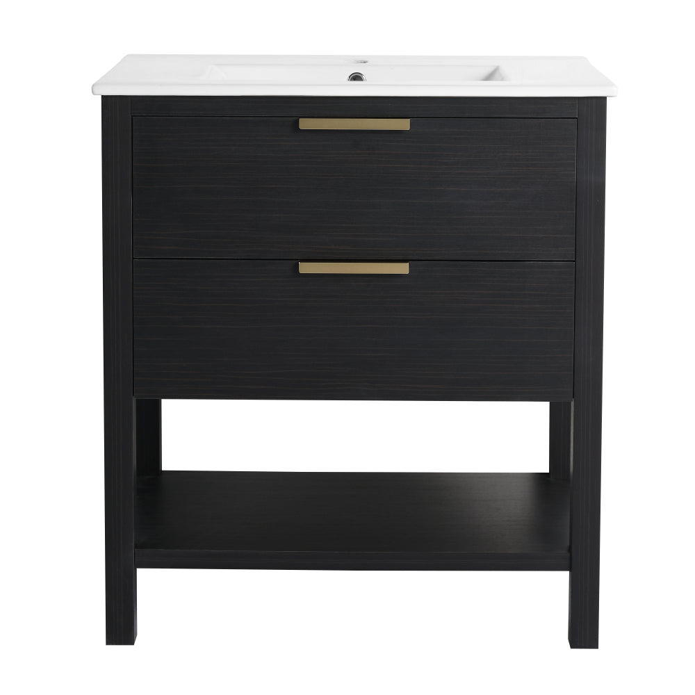 30 Inch Bathroom Vanity Plywood With 2 Drawers (Only Vanity ,without Basin)-BVB01030IMO