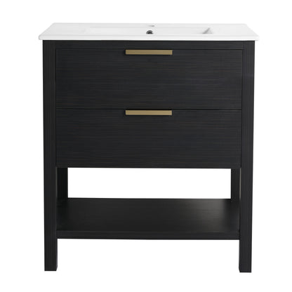 30 Inch Bathroom Vanity Plywood With 2 Drawers (Only Vanity ,without Basin)-BVB01030IMO