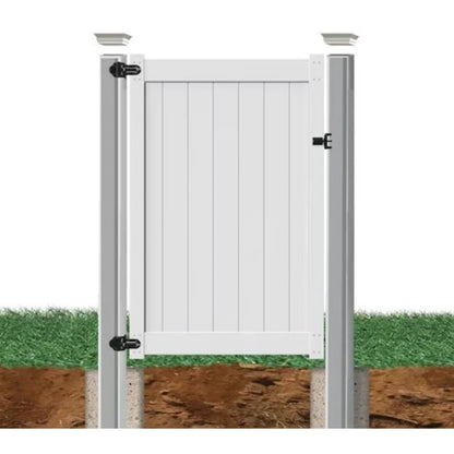 Line Post for White Vinyl Routed Fence Caps Included set of 2
