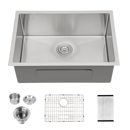 30 Inch Undermount Sink - 30"x18"x10" Gunmetal Black Undermount  Kitchen Sink 16 Gauge 10 Inch Deep Single Bowl Kitchen Sink Basin