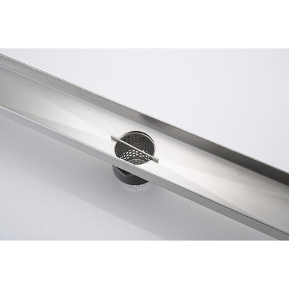 32 Inches Linear Shower Drain, Included Hair Strainer and Leveling Feet