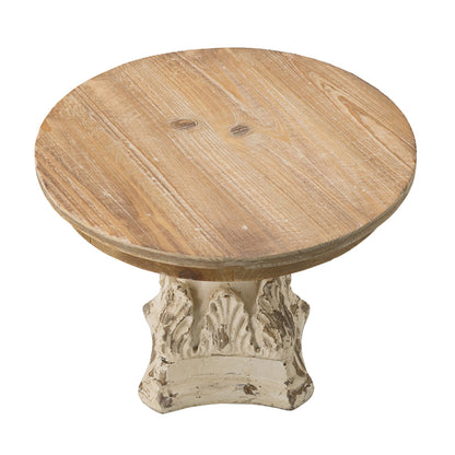 D10.5" x 7.5" Cake Stand, Wood Cake Plate with Magnesium Base