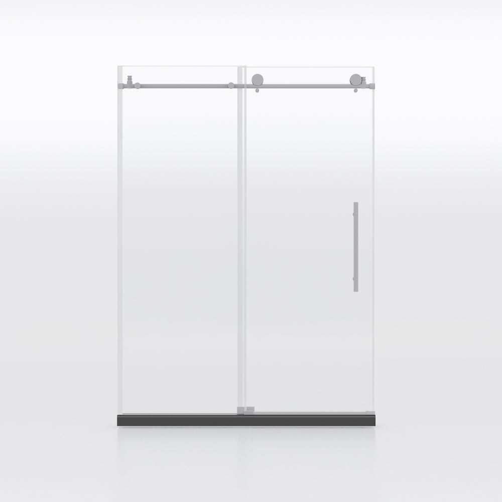 Frameless Shower Doors 60" Width x 76"Height with 3/8"(10mm) Clear Tempered Glass, Brushed Nicel Finish