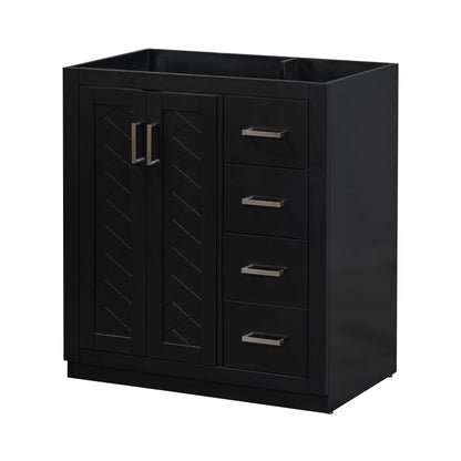 30'' Bathroom Vanity with Resin Sink Combo,Solid Wood Frame Bathroom Storage Cabinet, Freestanding Vanity Set with 3 Drawers& Soft Closing Doors (Same as SW000120AAC)