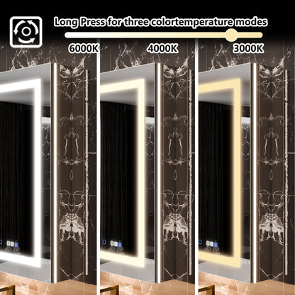 Smart LED Medicine Cabinet with GFCI Outlet & Blum Hinges, Built-in High-Power Outlet , 24*36inch , Stepless Dimming & Anti-Fog , Integrated Design , Multifunctional Bathroom Storage , Left Hinge