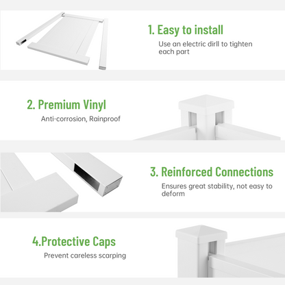 Privacy Fence Panels Kit  Air Conditioner Trash Can Enclosure  Vinyl  white color