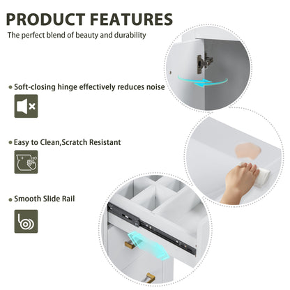 30'' Bathroom Vanity with Resin Sink Combo,Solid Wood Frame Bathroom Storage Cabinet, Freestanding Vanity Set with 3 Drawers& Soft Closing Doors (SW000120AAK)